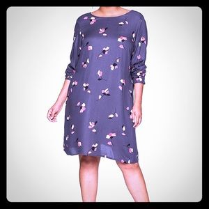 Junarose new gray shift dress pink flower 🌸